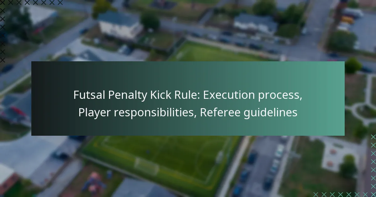 Futsal Penalty Kick Rule: Execution process, Player responsibilities, Referee guidelines