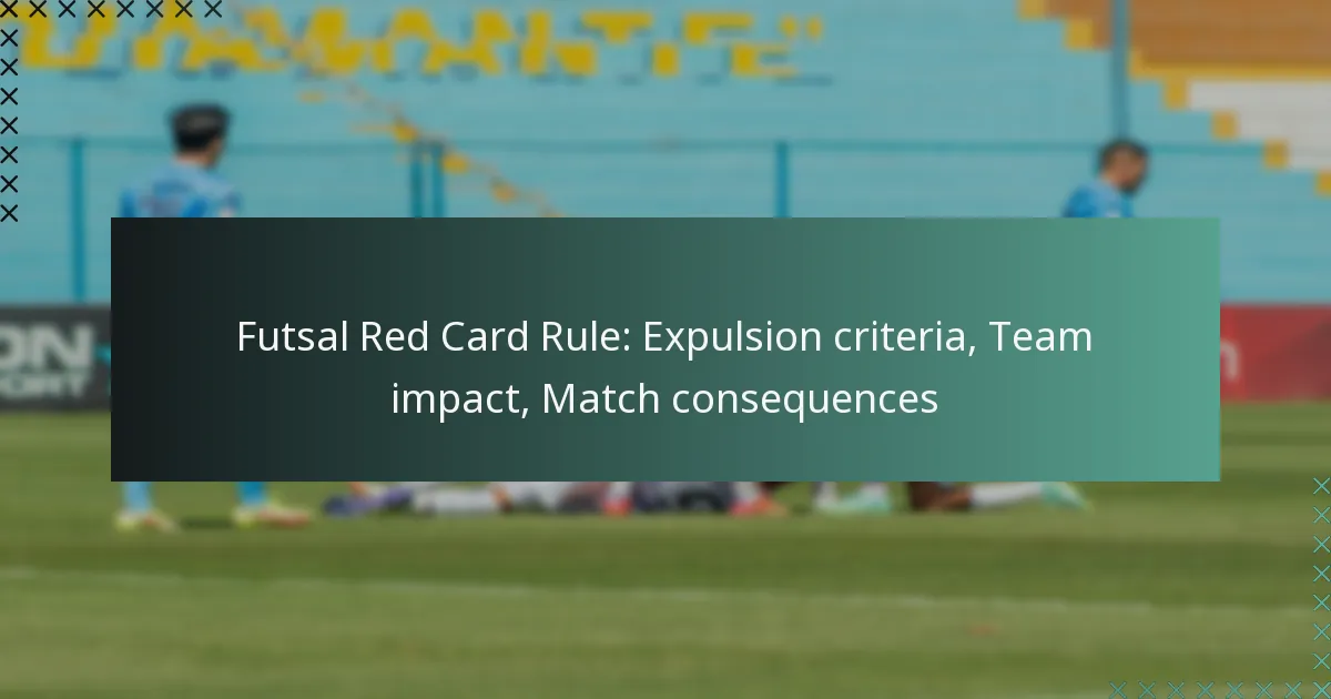 Futsal Red Card Rule: Expulsion criteria, Team impact, Match consequences
