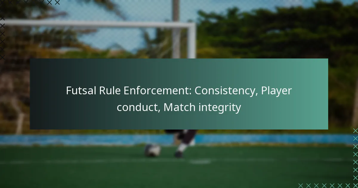Futsal Rule Enforcement: Consistency, Player conduct, Match integrity