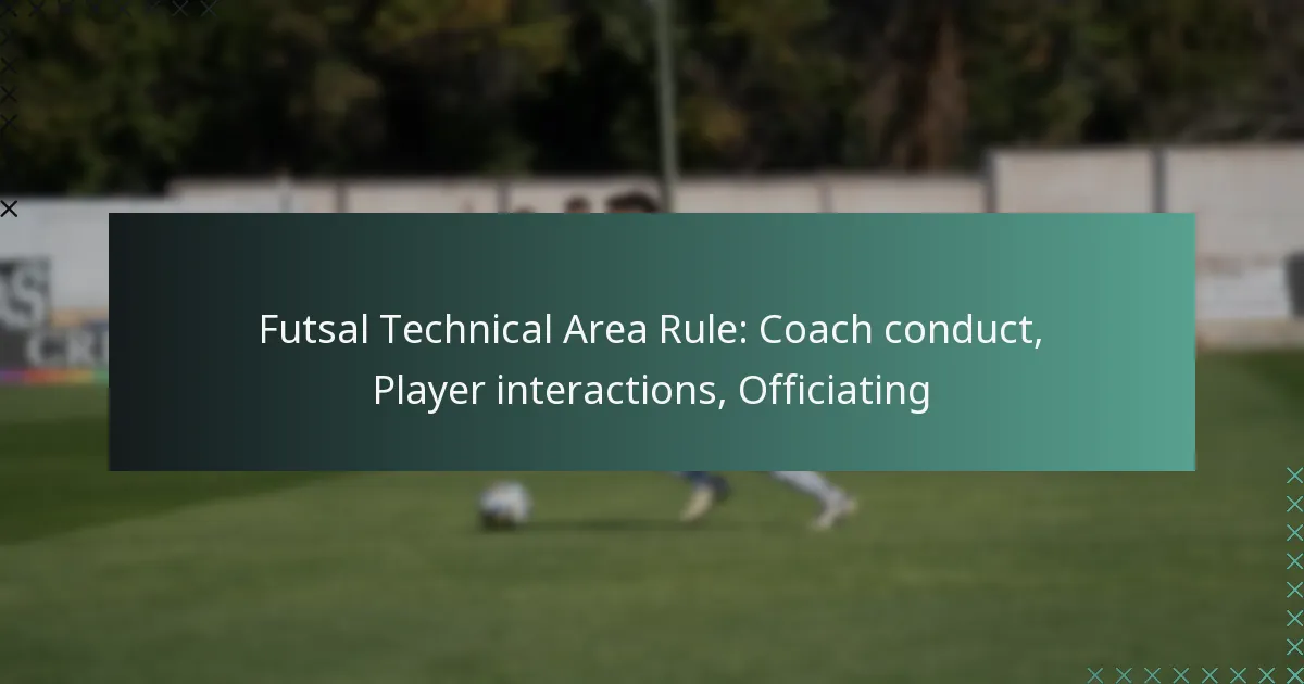 Futsal Technical Area Rule: Coach conduct, Player interactions, Officiating
