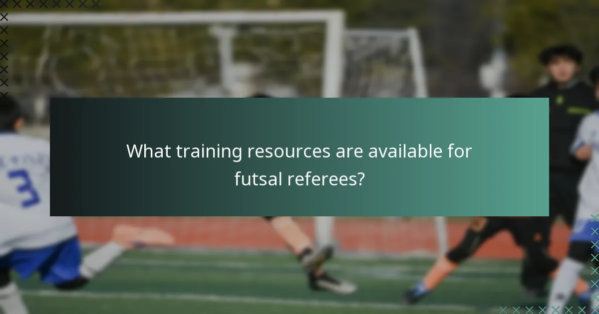 What training resources are available for futsal referees?